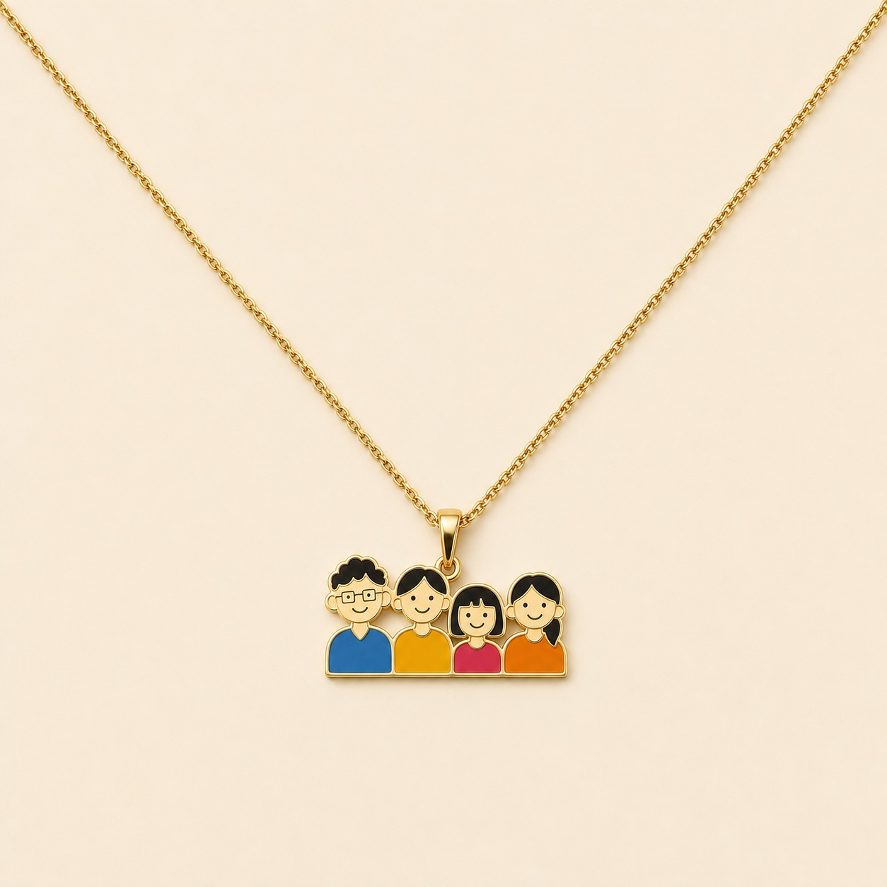 Family drawing transformed into a custom pendant